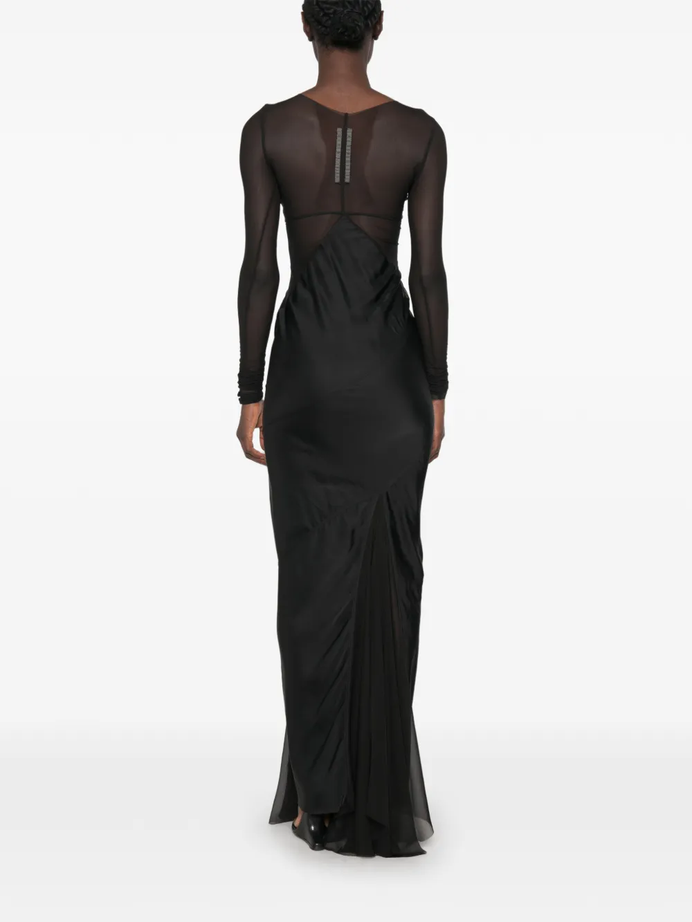 Rick Owens Combo maxi-jurk met lange mouwen Zwart