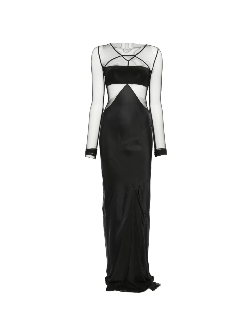 Rick Owens Combo long-sleeve maxi dress - Nero