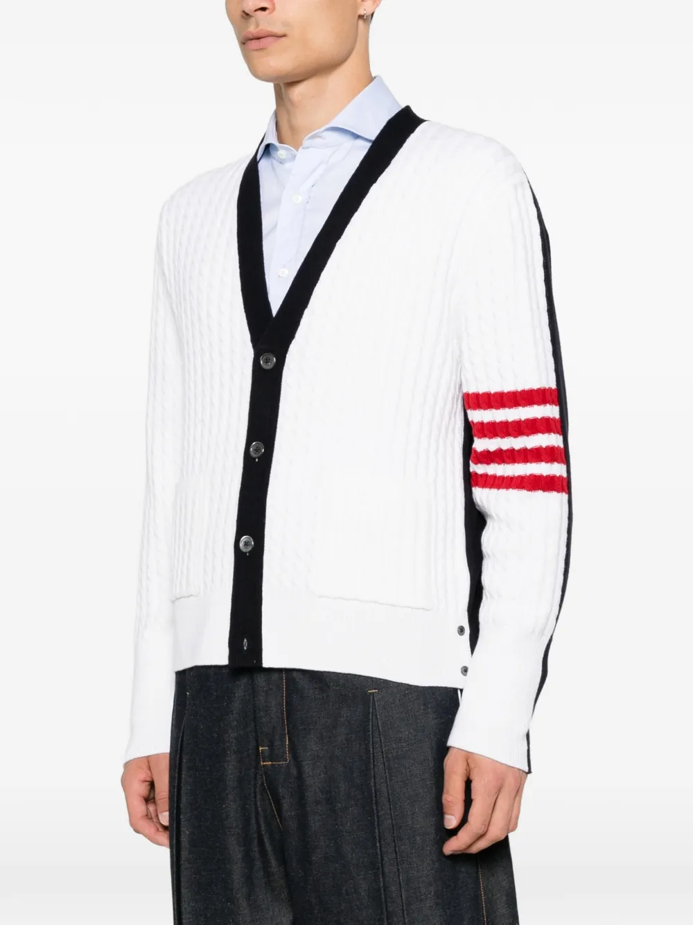 Thom Browne Kabelgebreid vest Wit