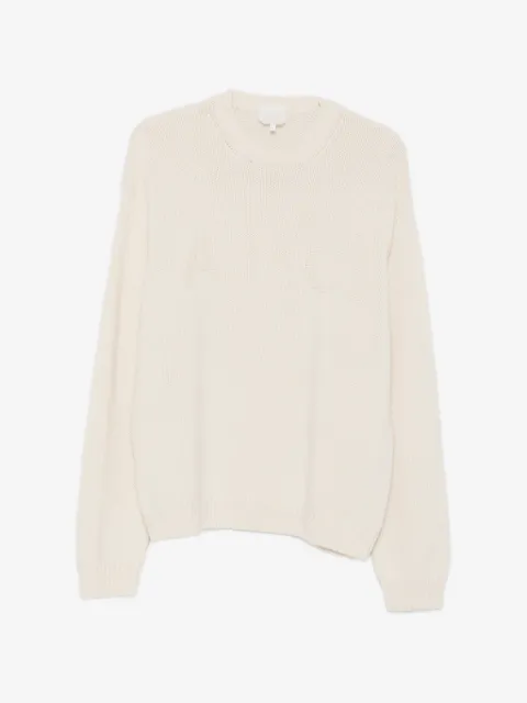 A.P.C. logo-intarsia ribbed-knit sweater