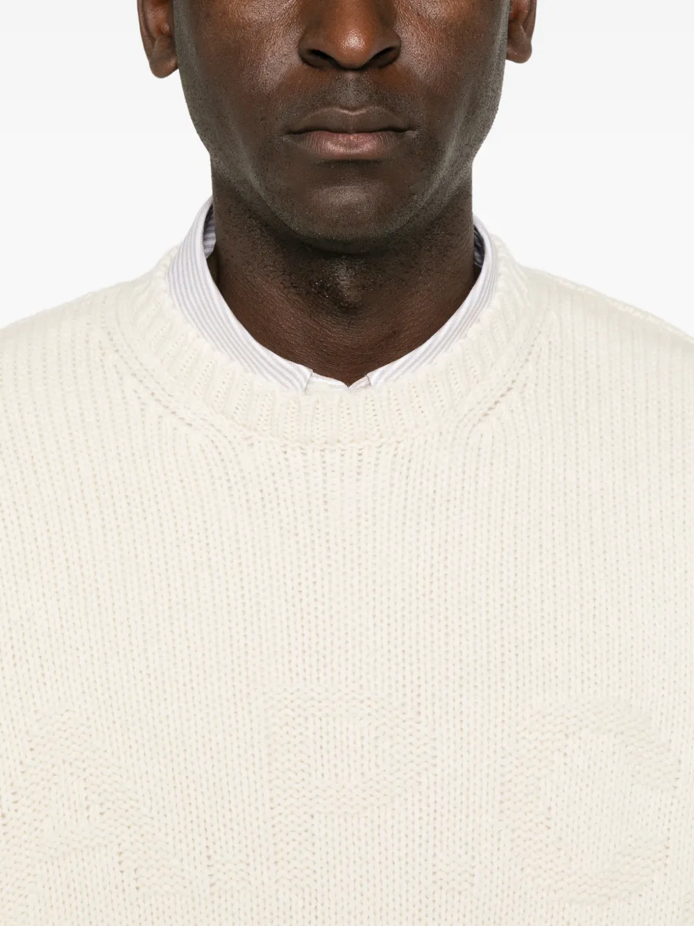 A.P.C. Ribgebreide trui met logo-intarsia Beige
