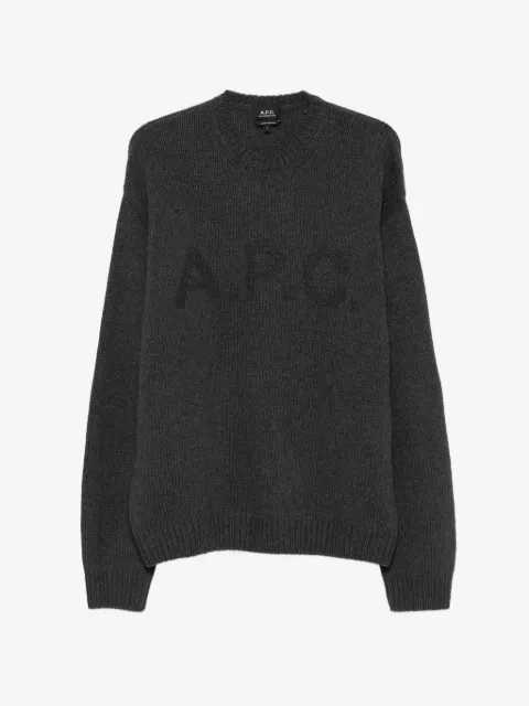 A.P.C. logo-intarsia crew-neck sweater