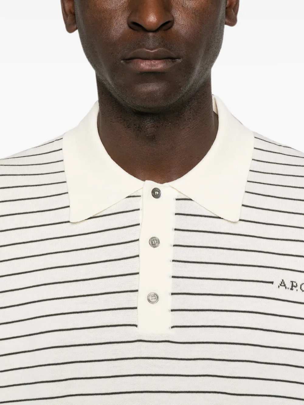 A.P.C. Gestreept poloshirt Beige