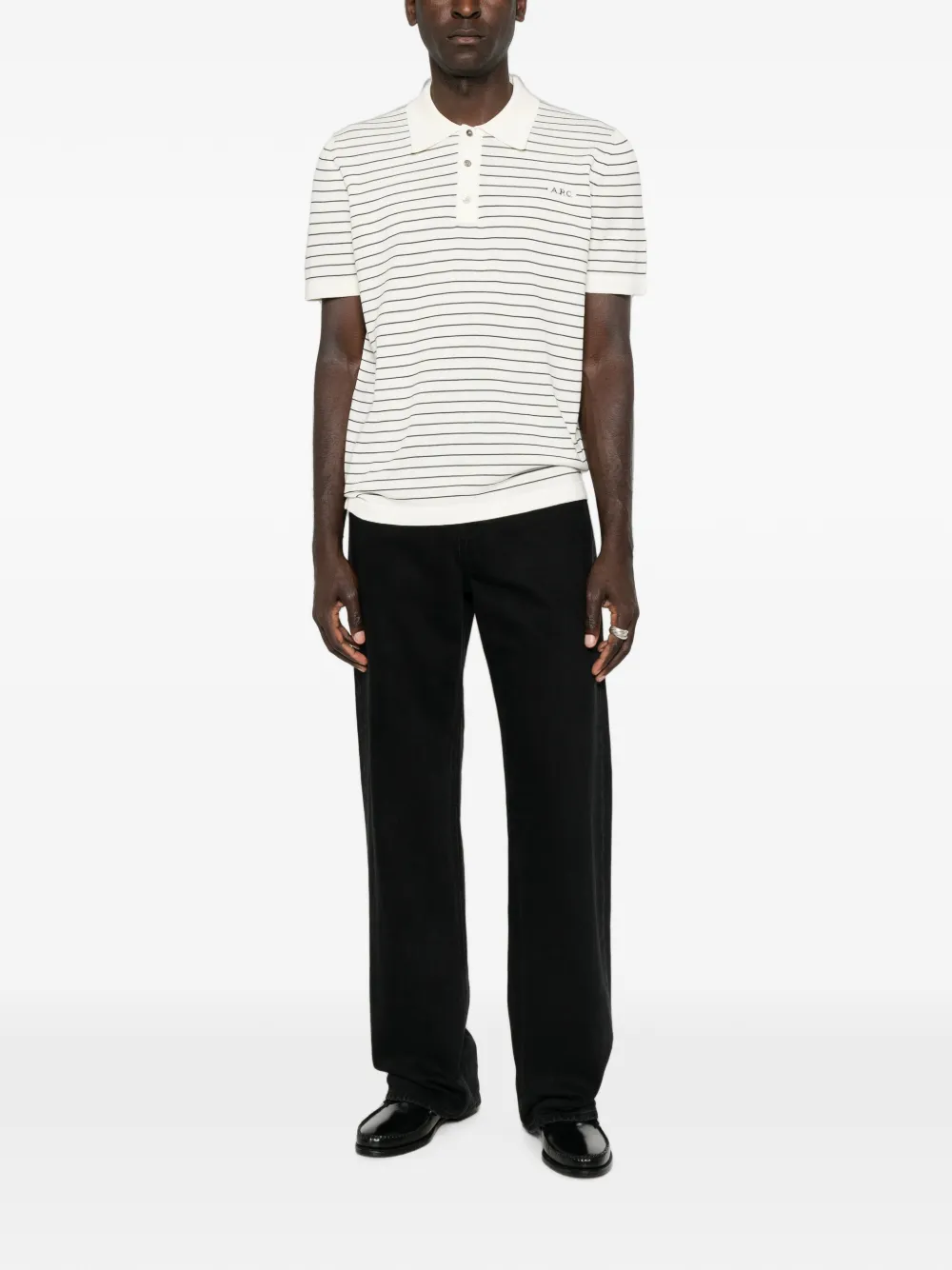 A.P.C. Gestreept poloshirt Beige