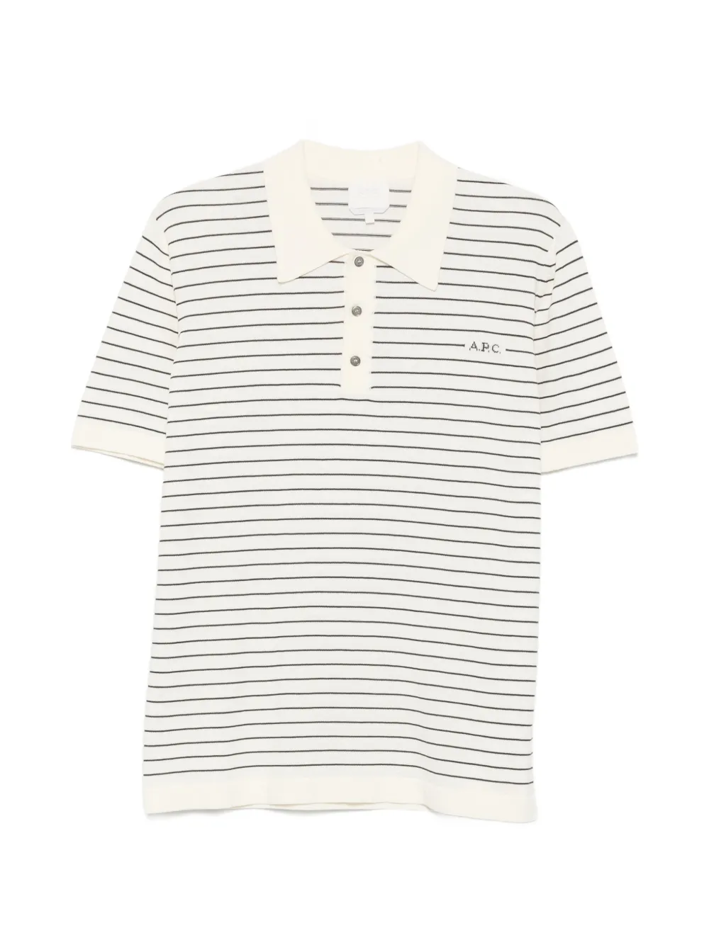 A.P.C. striped short-sleeve polo shirt - Nude