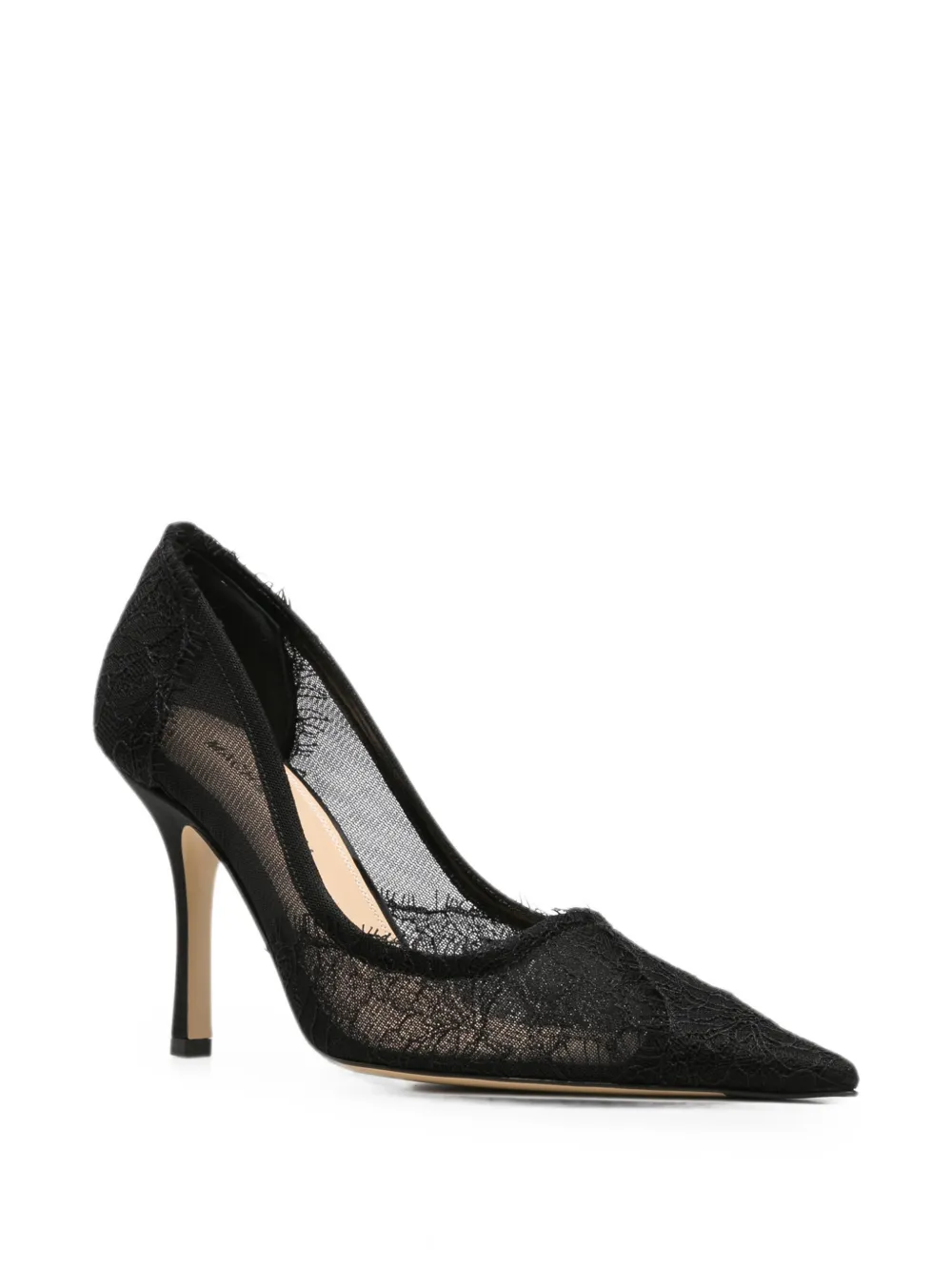 MACH & MACH Devon lace heeled pumps Zwart