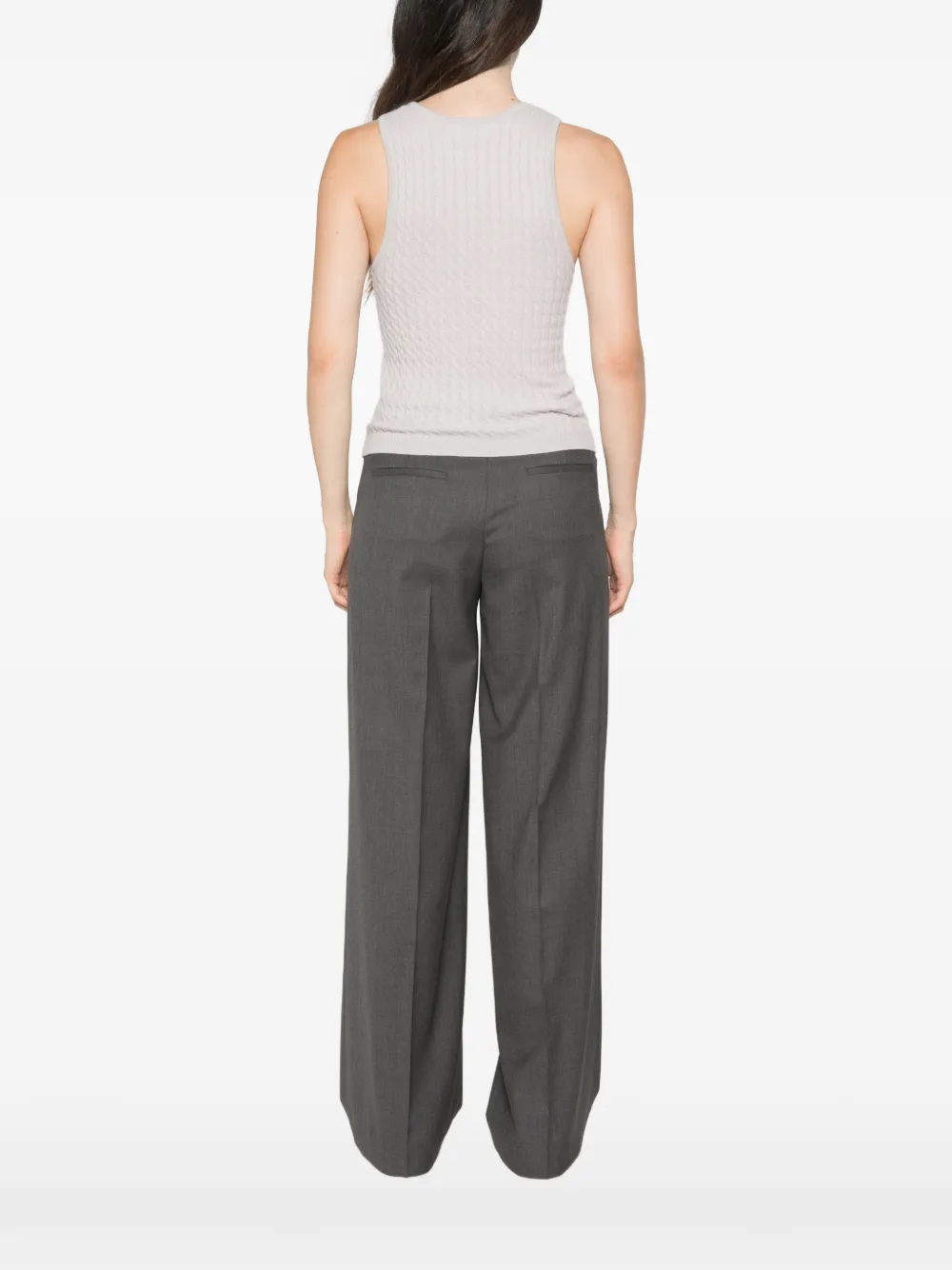 Lisa Yang Iora kabelgebreide tanktop Grijs