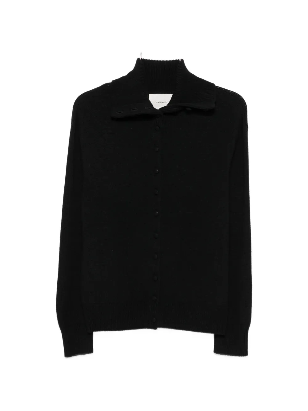 Lisa Yang Denie Button-up Sailor-collar Cardigan In Black