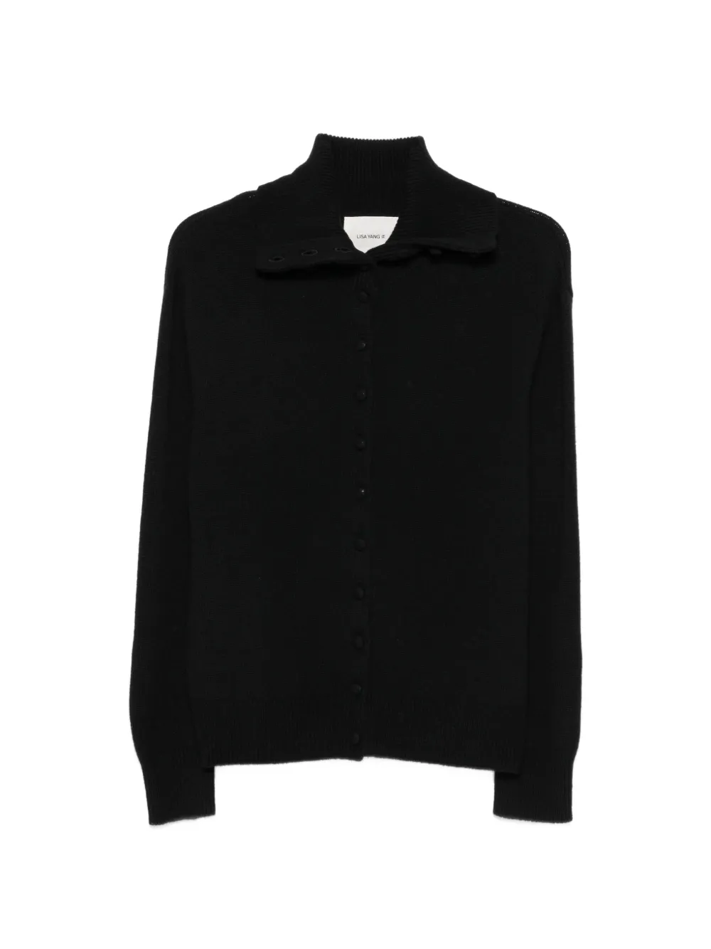 Lisa Yang Denie button-up sailor-collar cardigan - Schwarz