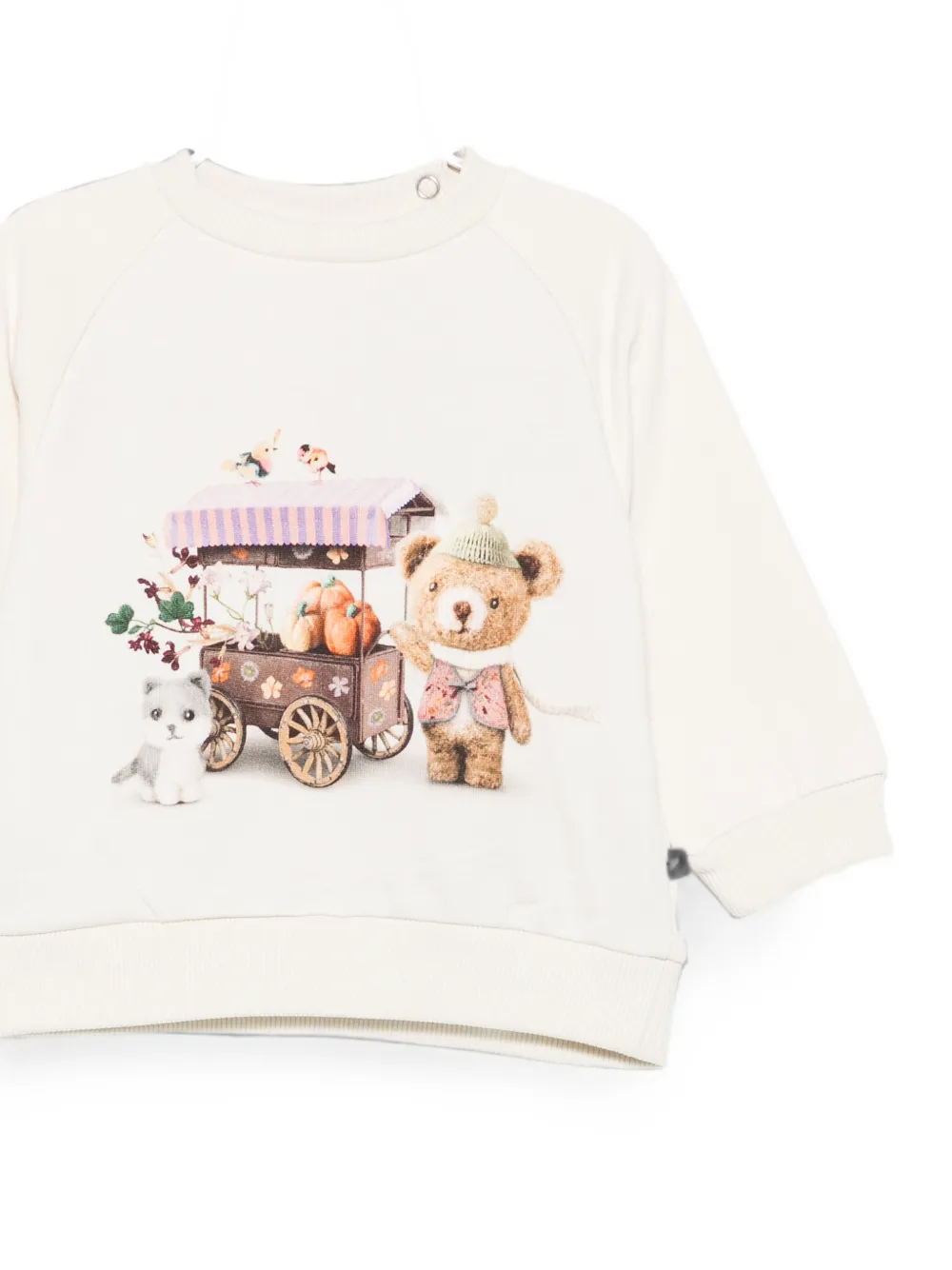 Molo Sweater met grafische print en raglan mouwen Beige