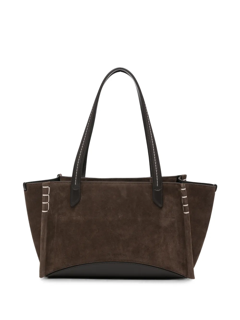 JW Anderson contrast-stitch suede tote bag - Brown