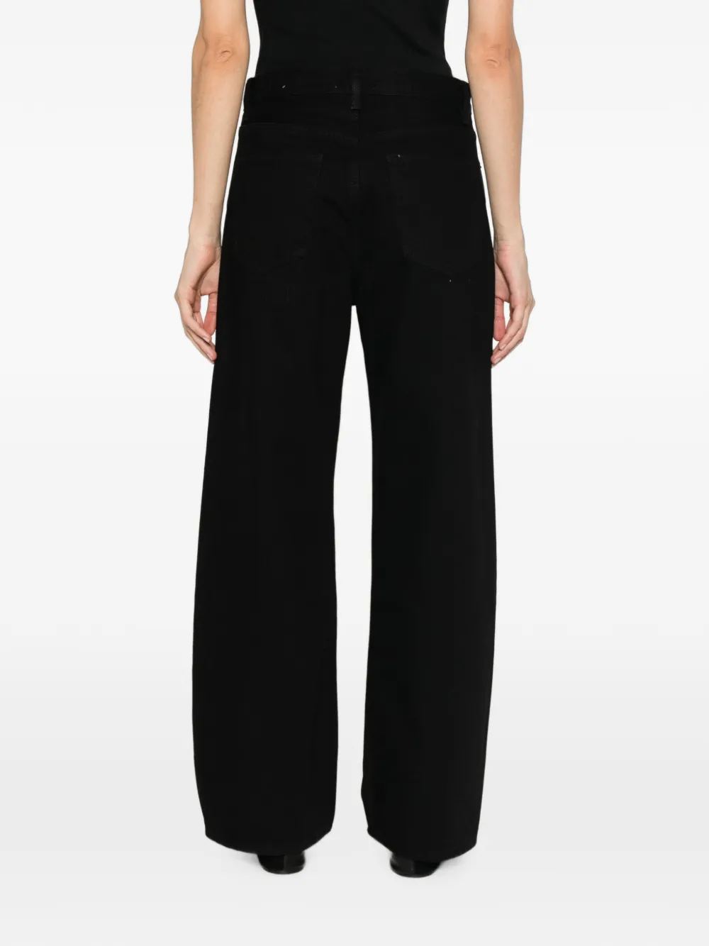 FRAME The Bow jeans met wijde pijpen Zwart
