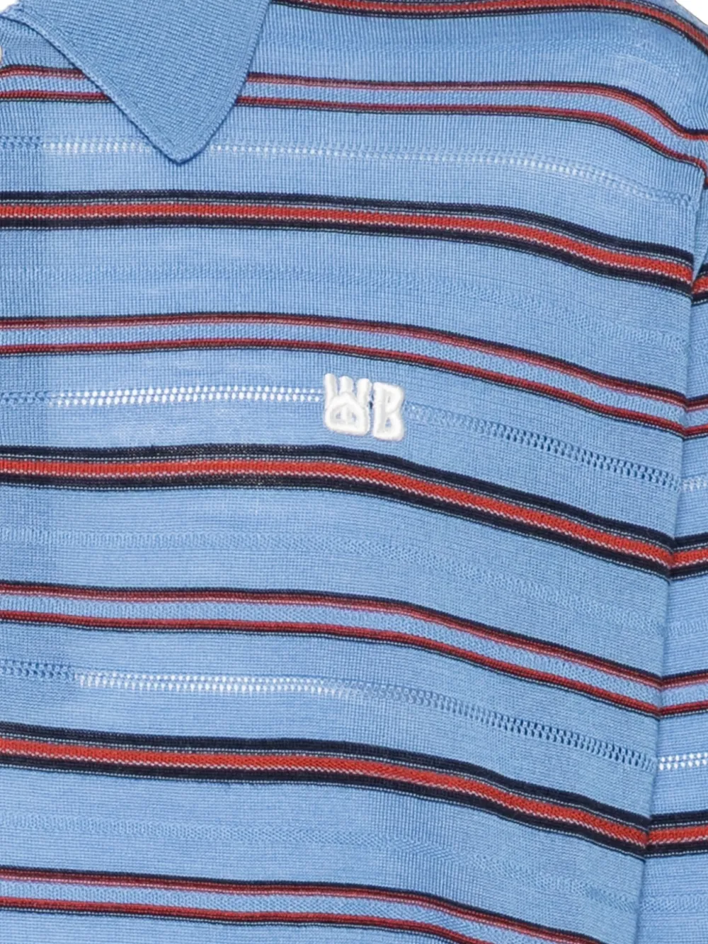 Wales Bonner Gestreept poloshirt Blauw