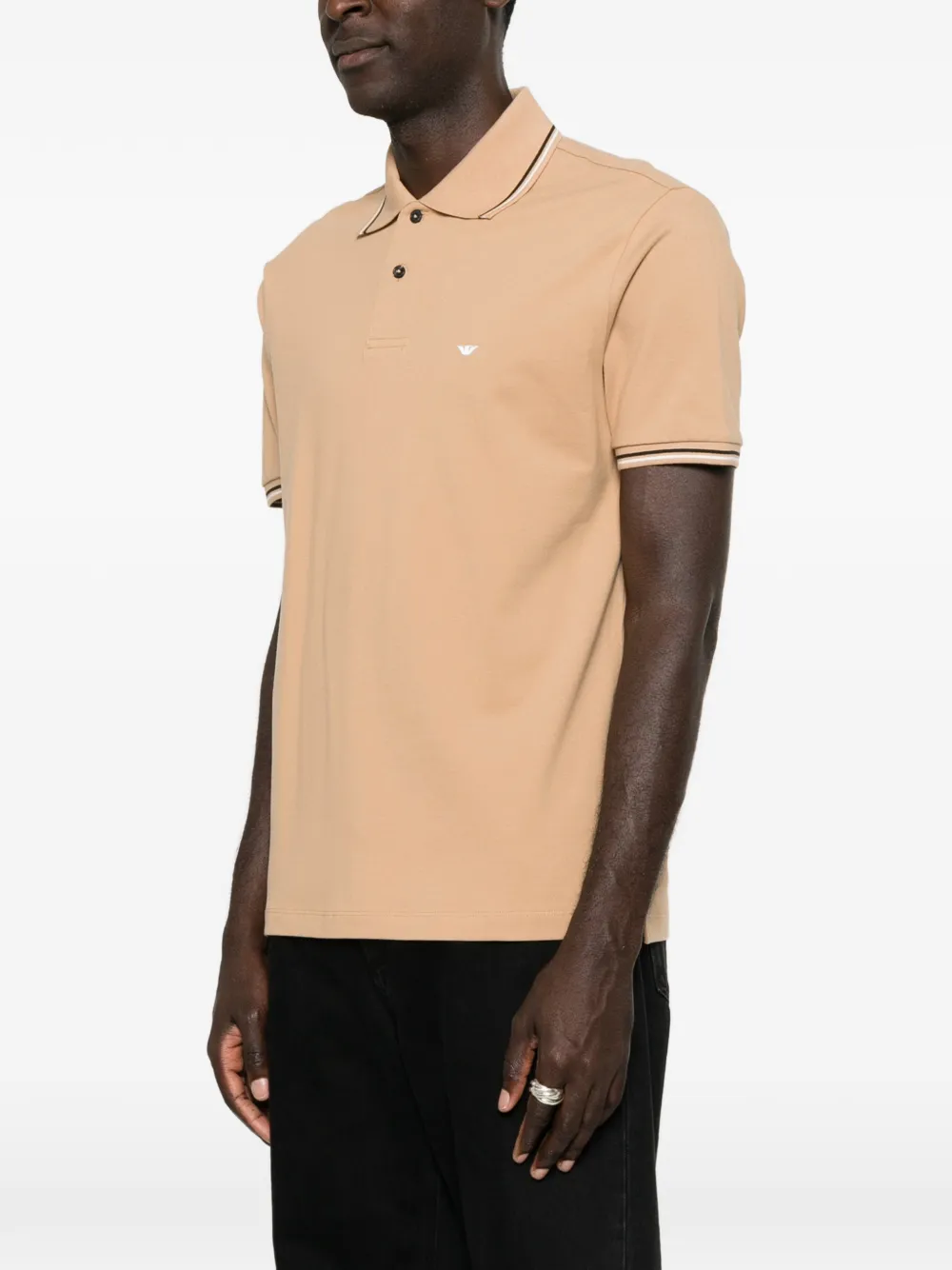 Emporio Armani Poloshirt met geborduurd logo Beige