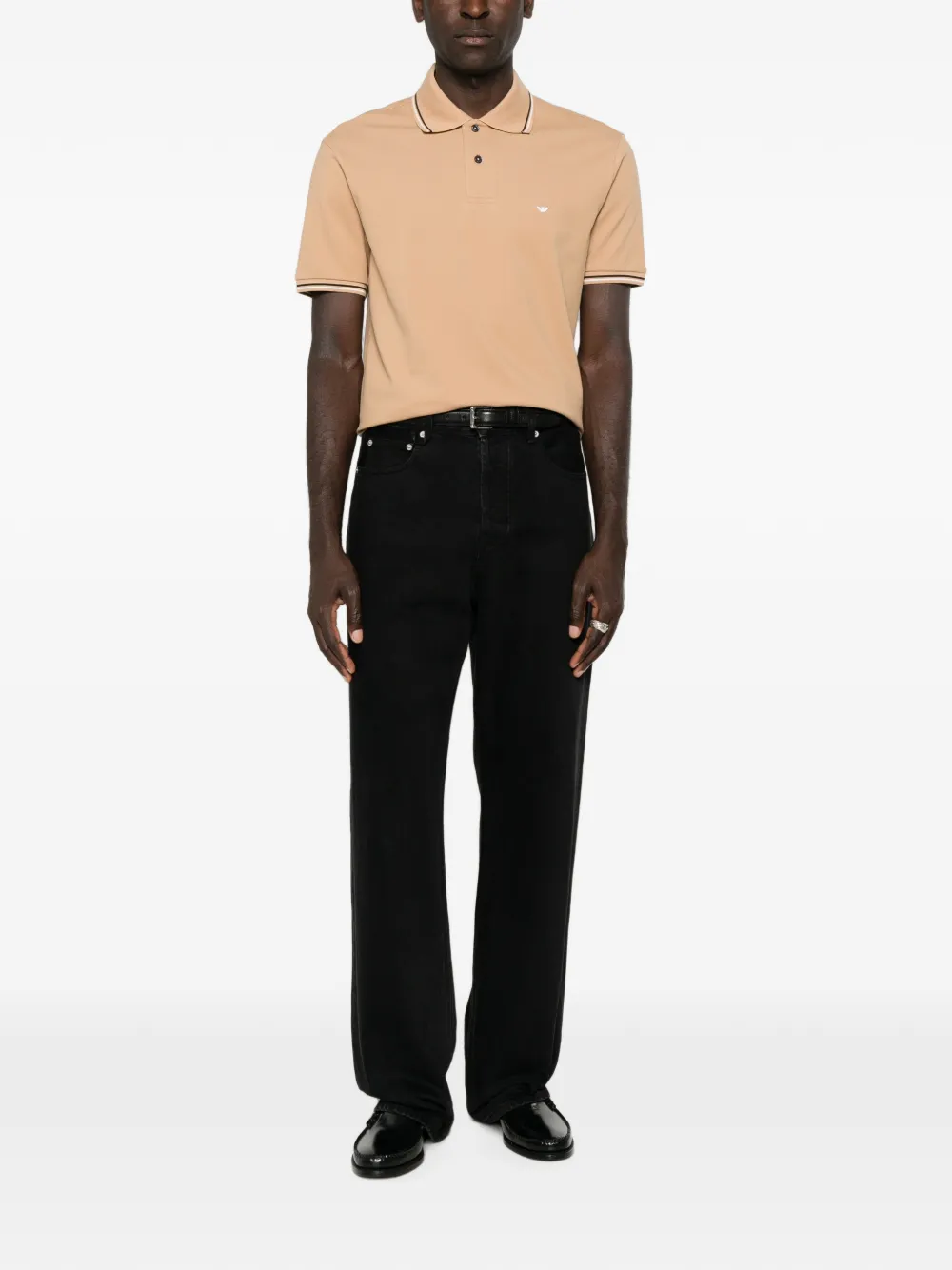 Emporio Armani Poloshirt met geborduurd logo Beige