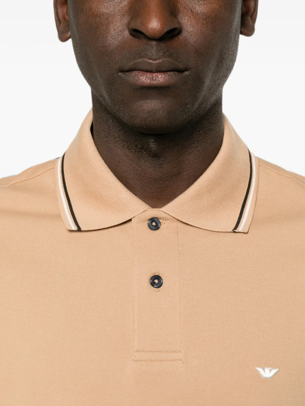 Emporio Armani Poloshirt met geborduurd logo Beige