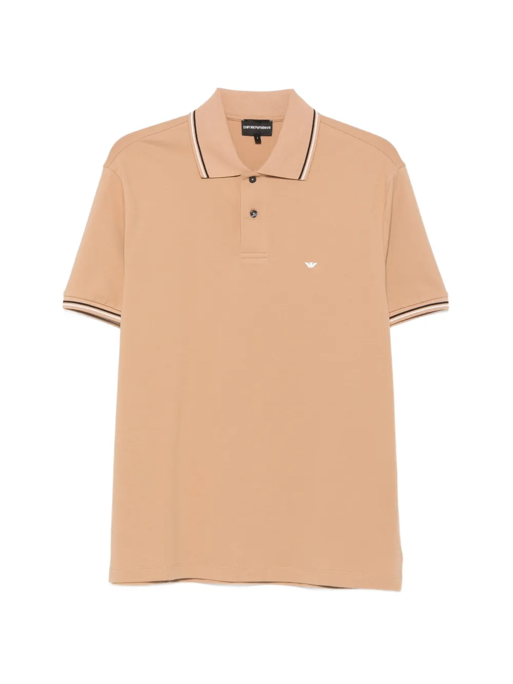 Emporio Armani logo-embroidered tipped polo shirt - Toni neutri