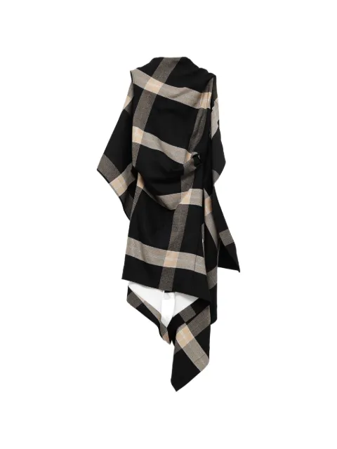 LOEWE check-pattern draped dress