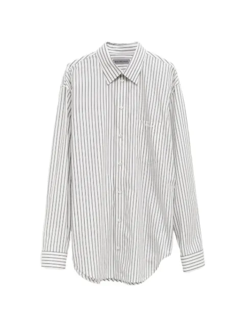 Balenciaga camisa con logo bordado y motivo de rayas