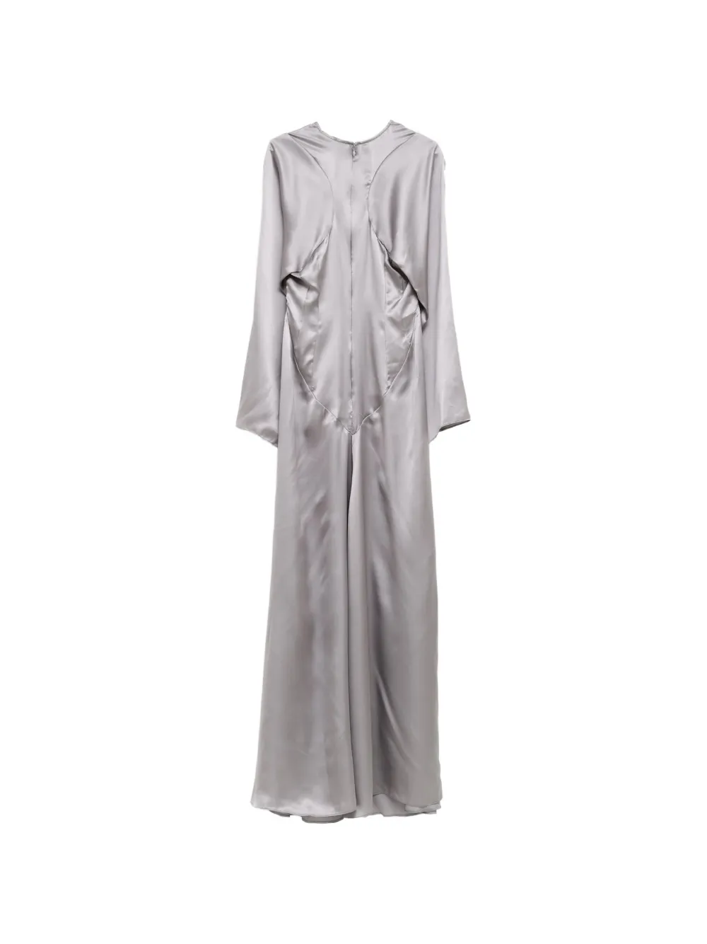 Julie Kegels satin gathered-detail maxi dress Grijs