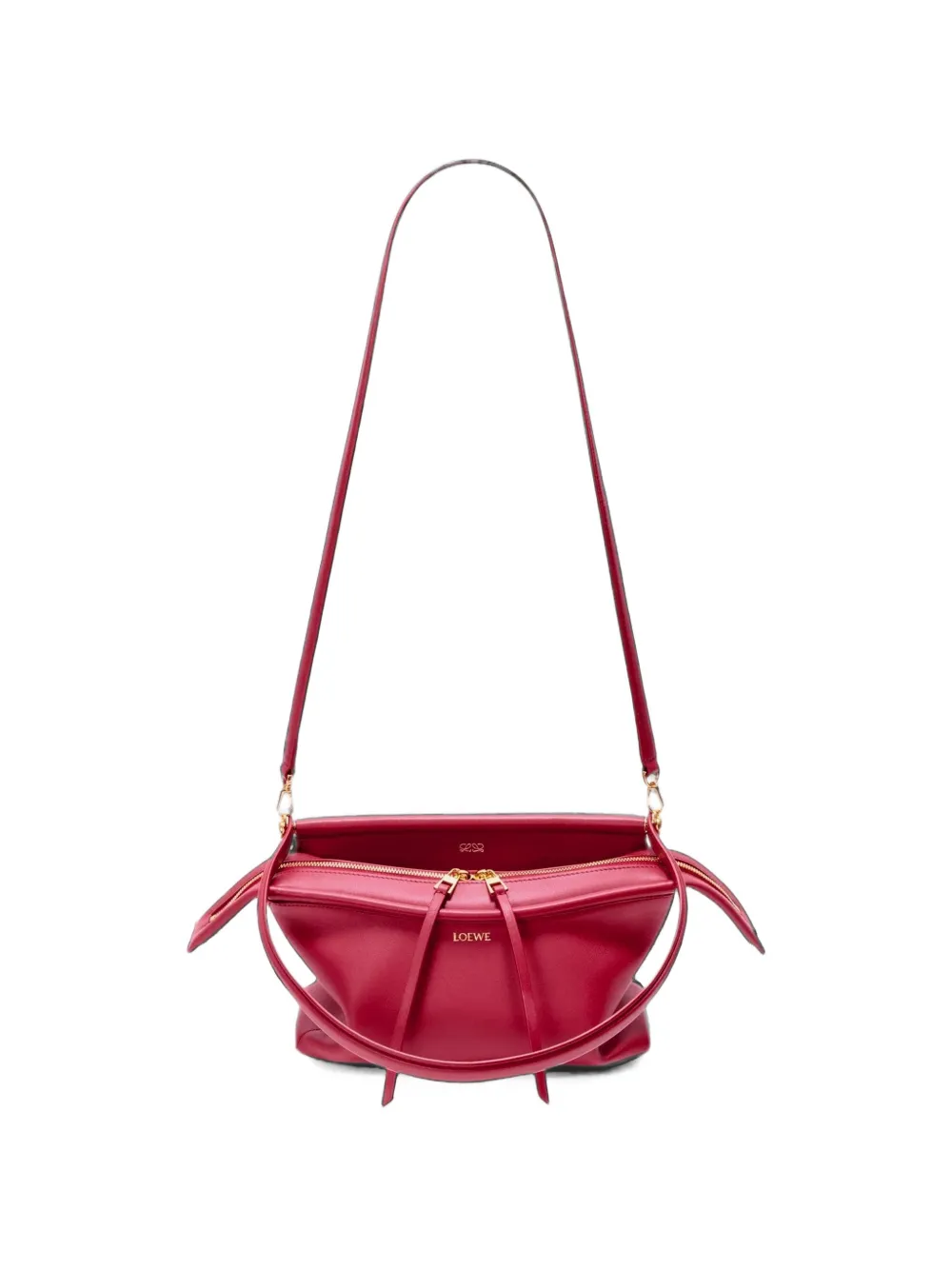 LOEWE Whisker kleine leren shopper Rood