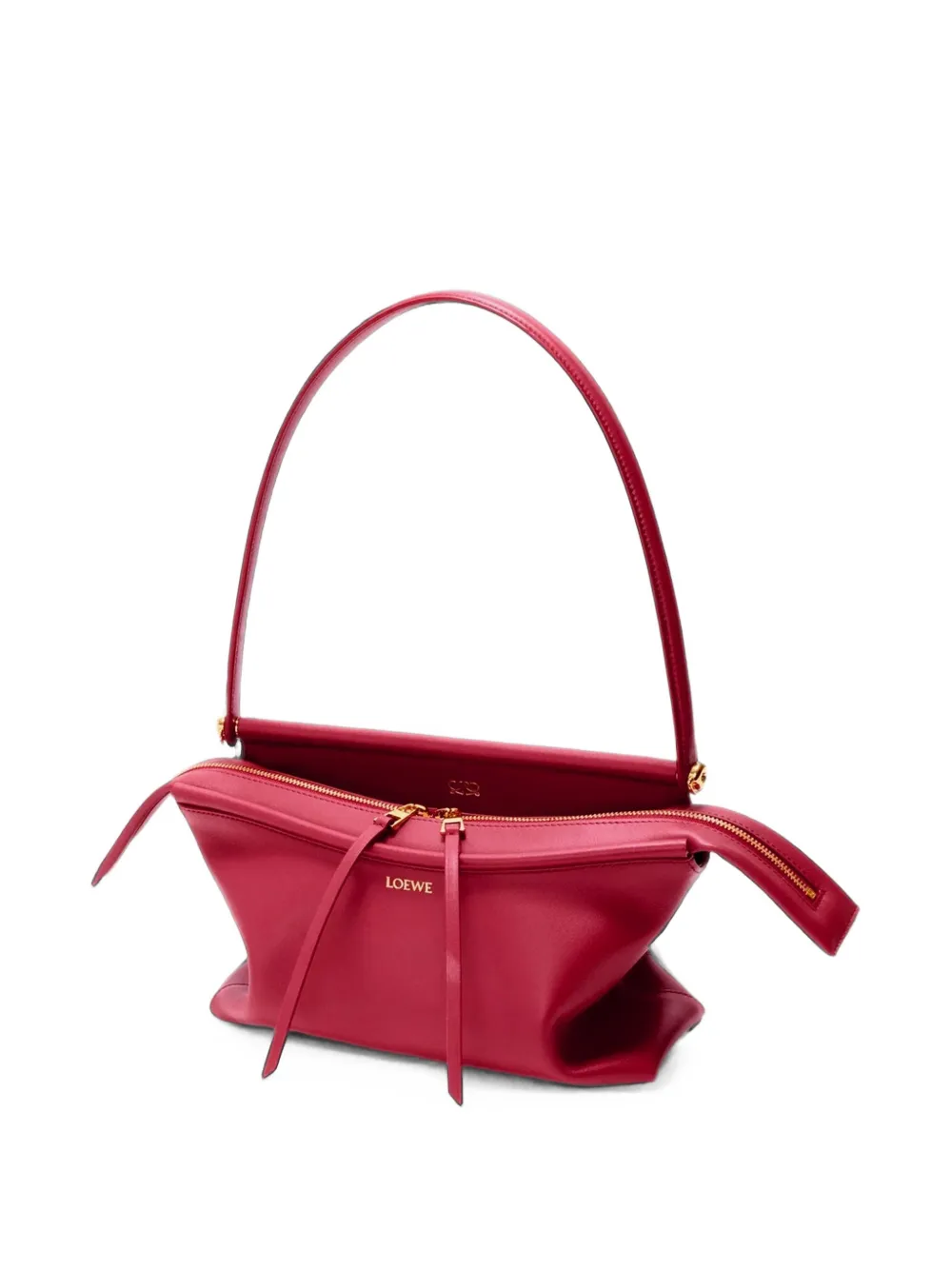LOEWE Whisker kleine leren shopper Rood