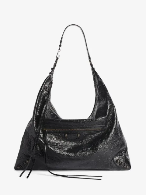 large Le City crinkled-leather shoulder bag
