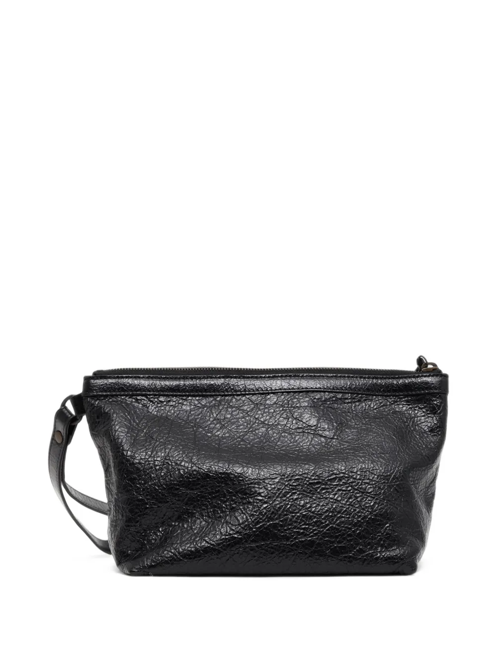Balenciaga Le City crinkled leather clutch bag Zwart