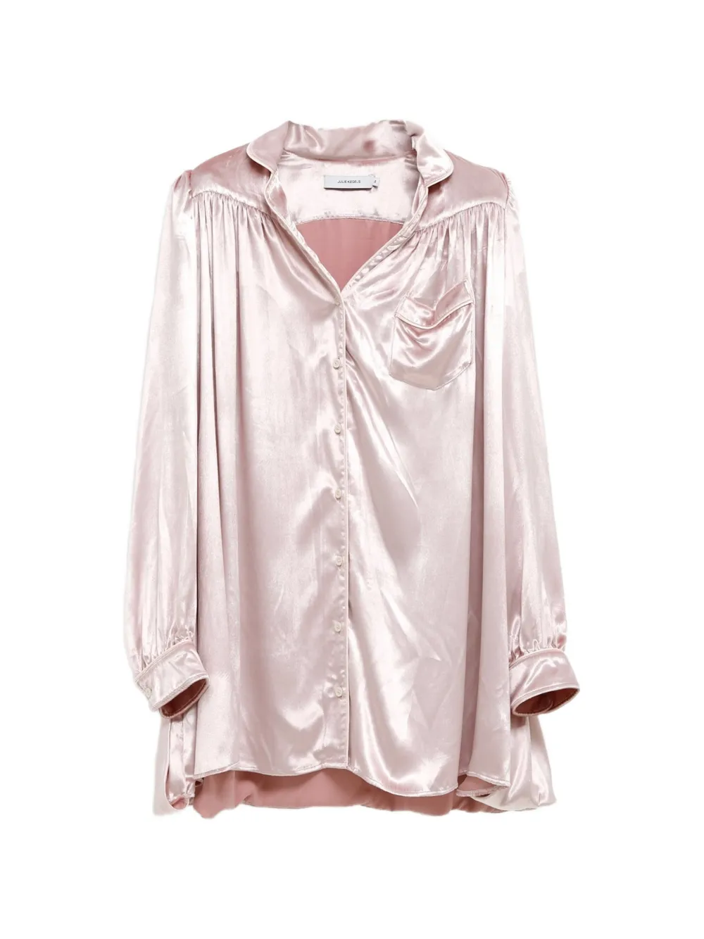 Julie Kegels satin-finish button-down mini dress