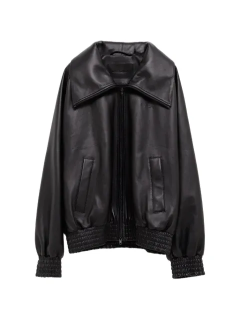 Balenciaga logo-debossed leather jacket