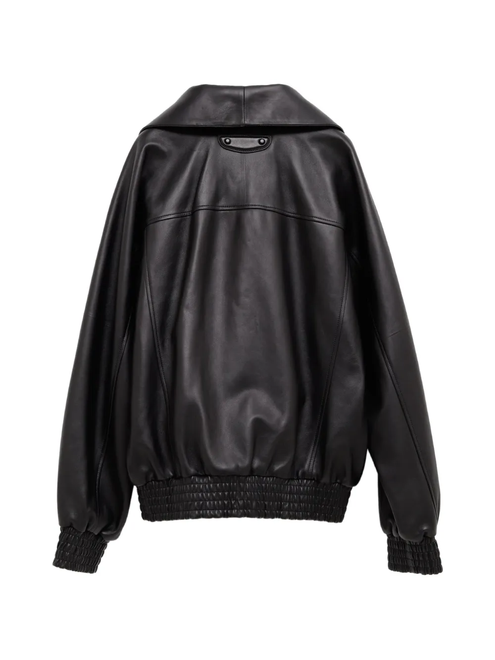 Balenciaga logo-debossed leather jacket Zwart
