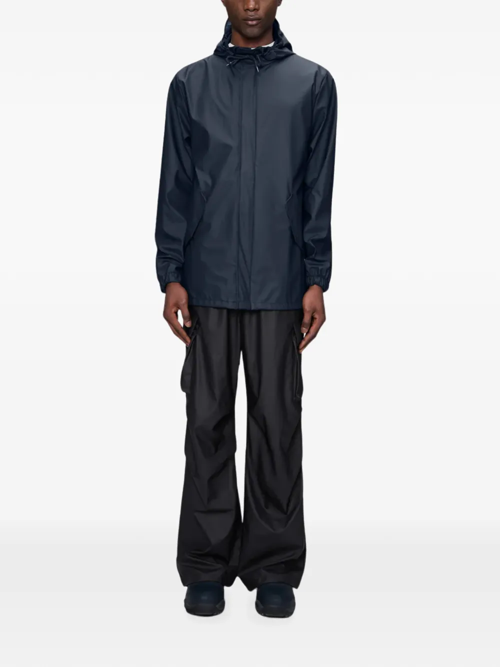 Rains Jack met trekkoord capuchon en staart Blauw