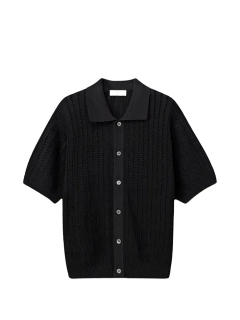 DUNST crochet-knit collared cardigan