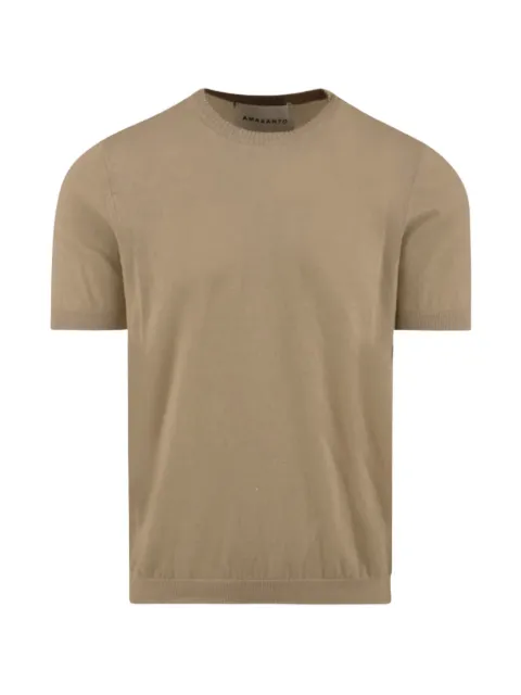AMARANTO fine-knit short-sleeve sweater
