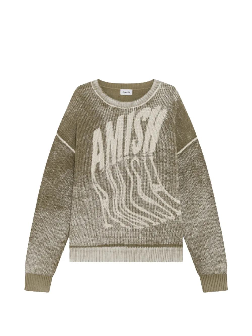 AMISH logo-print drop-shoulder sweater - Verde