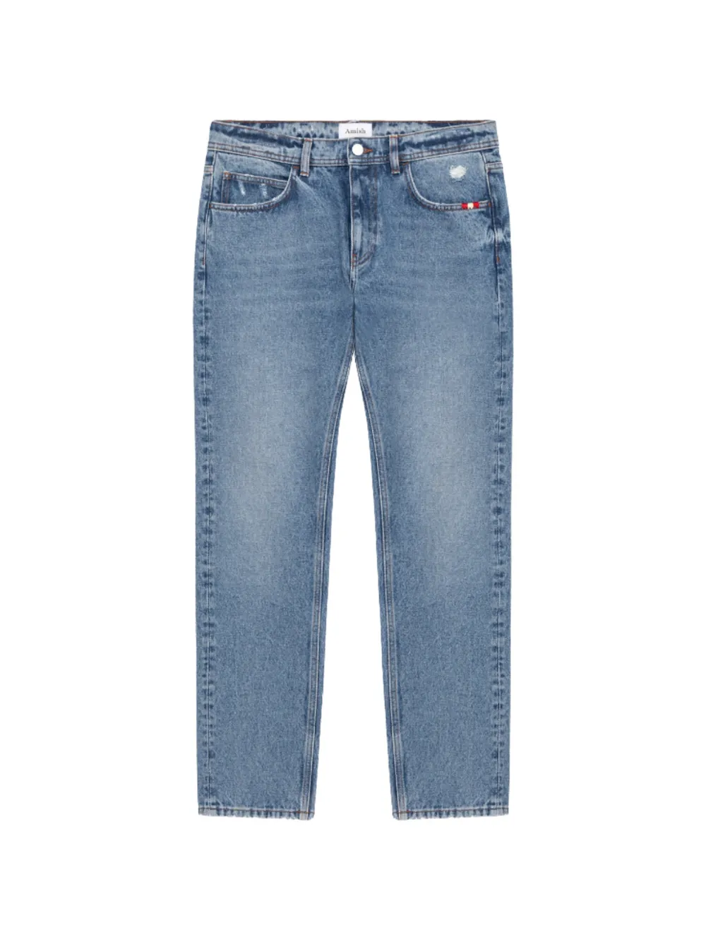 AMISH whiskered skinny-fit jeans - Blu