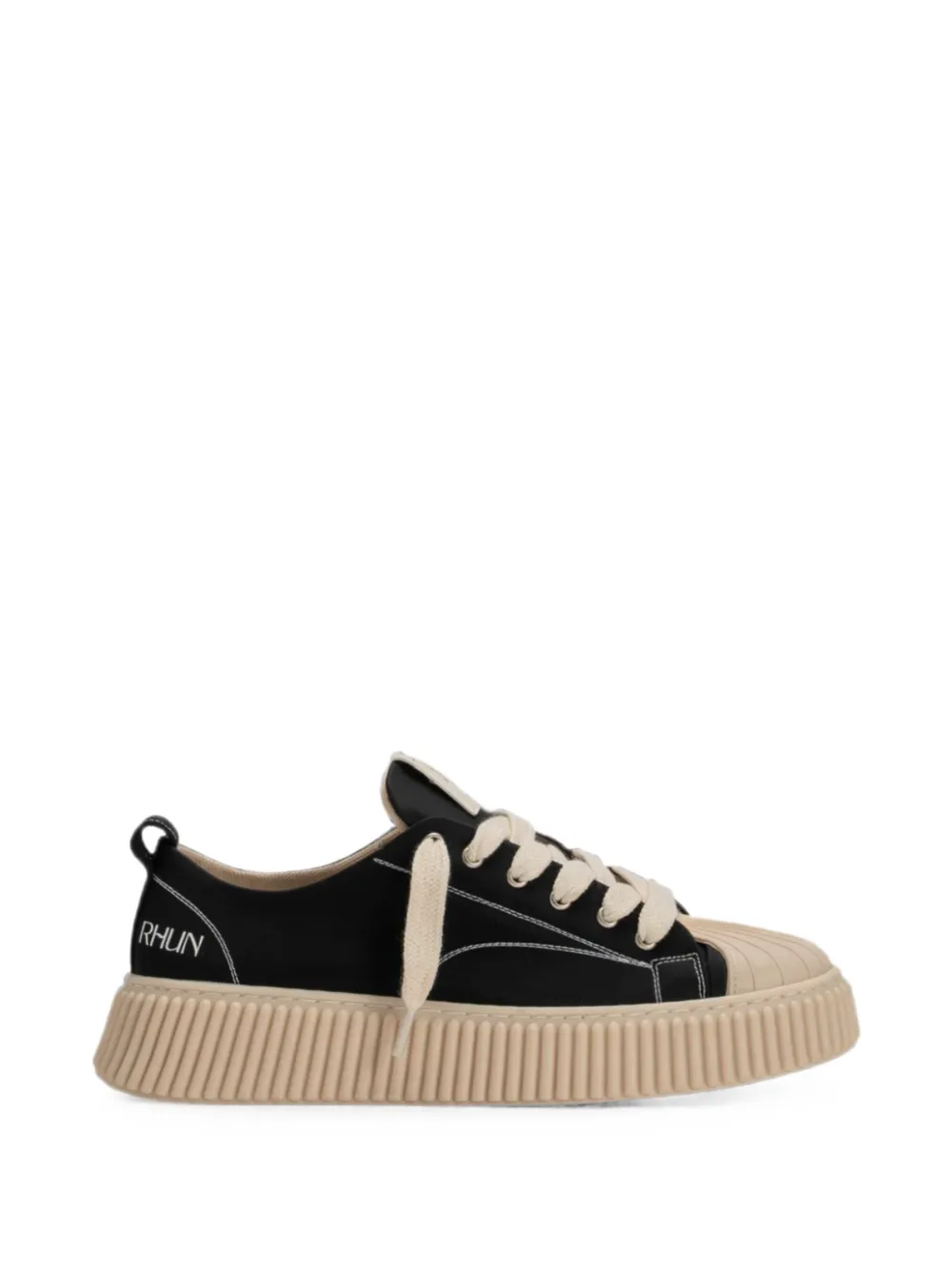 Rhun 2020 Trebleshell-toe Contrast-stitch Sneakers In Black