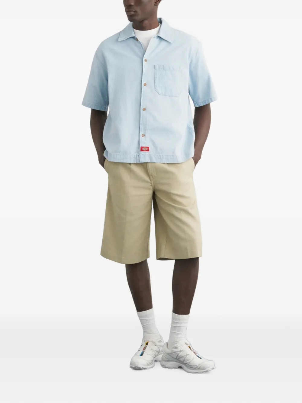 DICKIES Denim overhemd Blauw