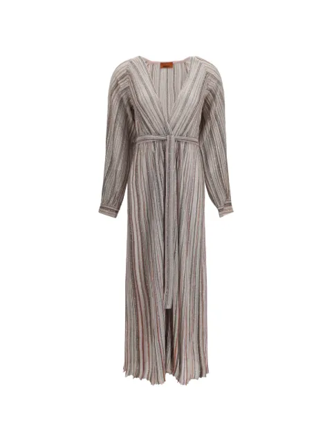 Missoni cárdigan largo de canalé con cinturón y lentejuelas