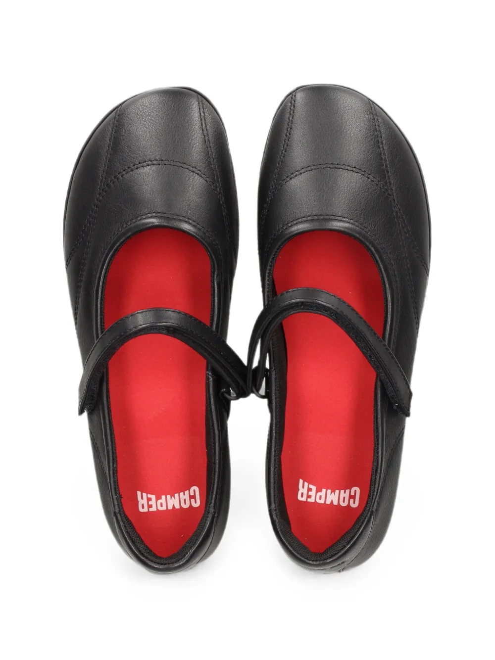 Camper Right Nina touch-strap ballet flats Zwart