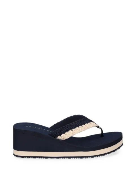 Tommy Hilfiger crochet-strap wedge flip-flops