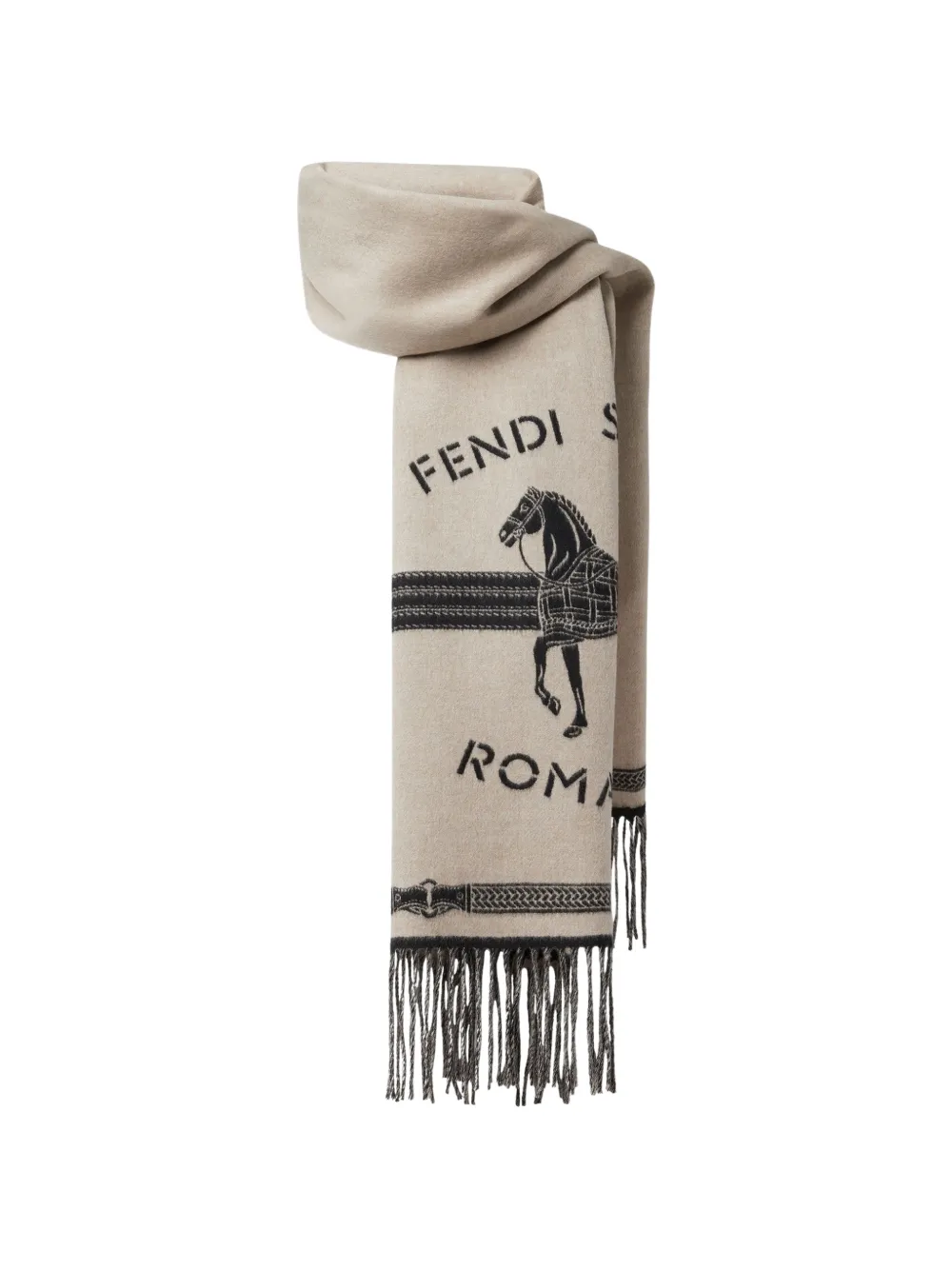 FENDI Selleria intarsia-knit scarf