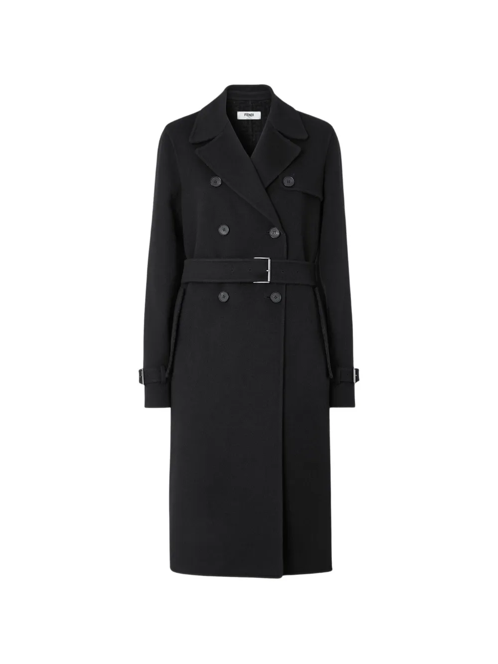 FENDI Cappotto doppiopetto con cintura - Nero