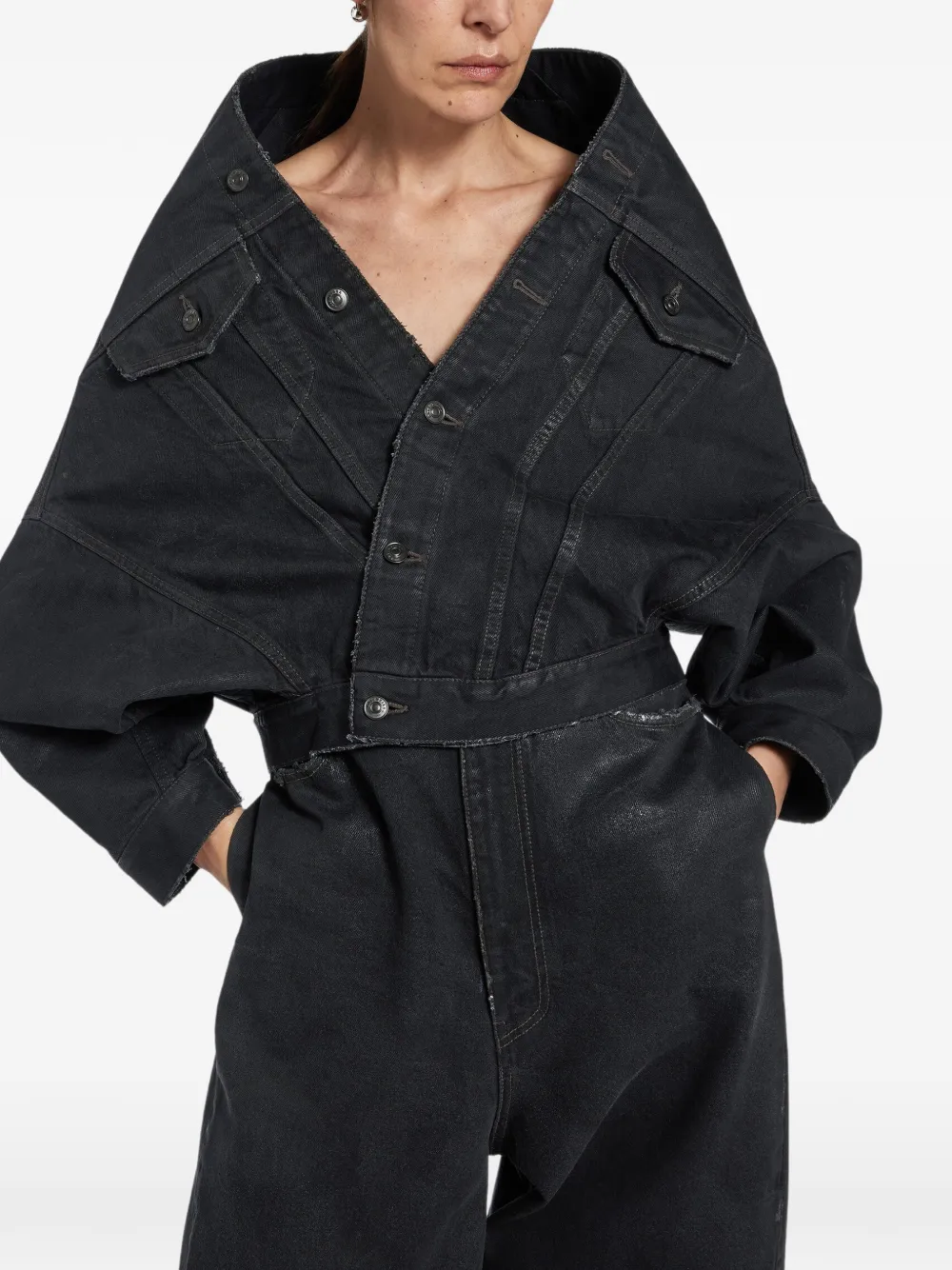 Balenciaga wrap jacket in black Zwart