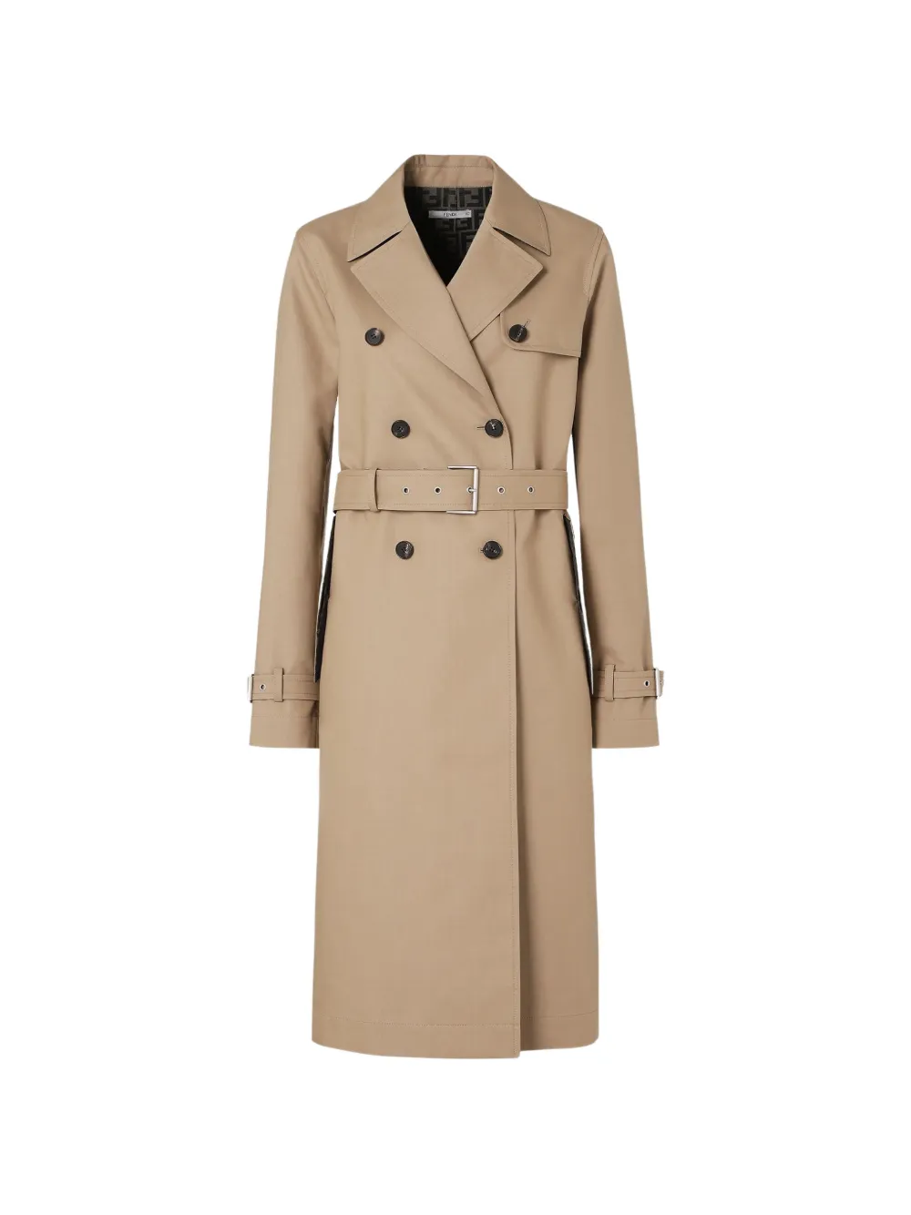 FENDI double-breasted belted trench coat