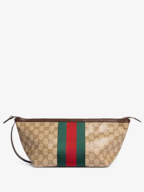 Gucci GG Supreme Web stripe clutch bag