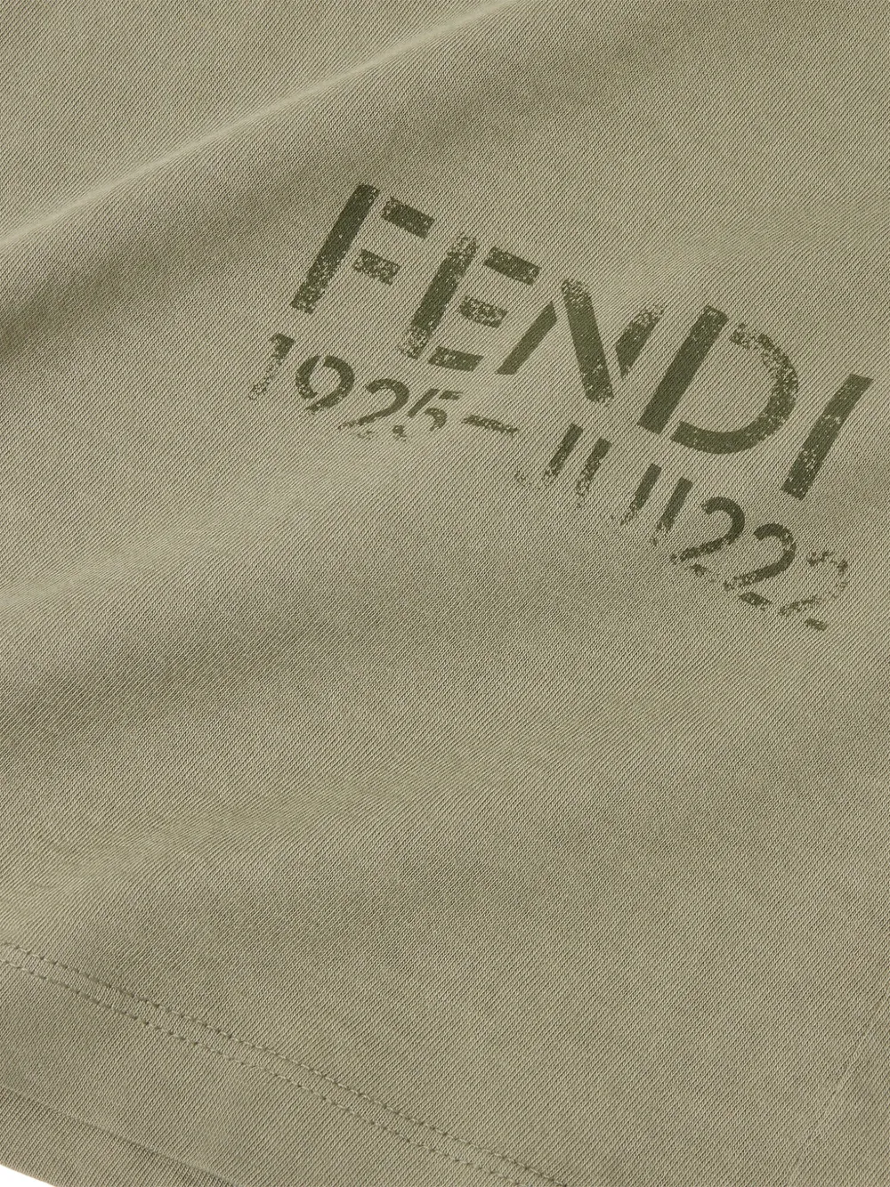 Fendi Kids Katoenen T-shirt met logoprint Groen
