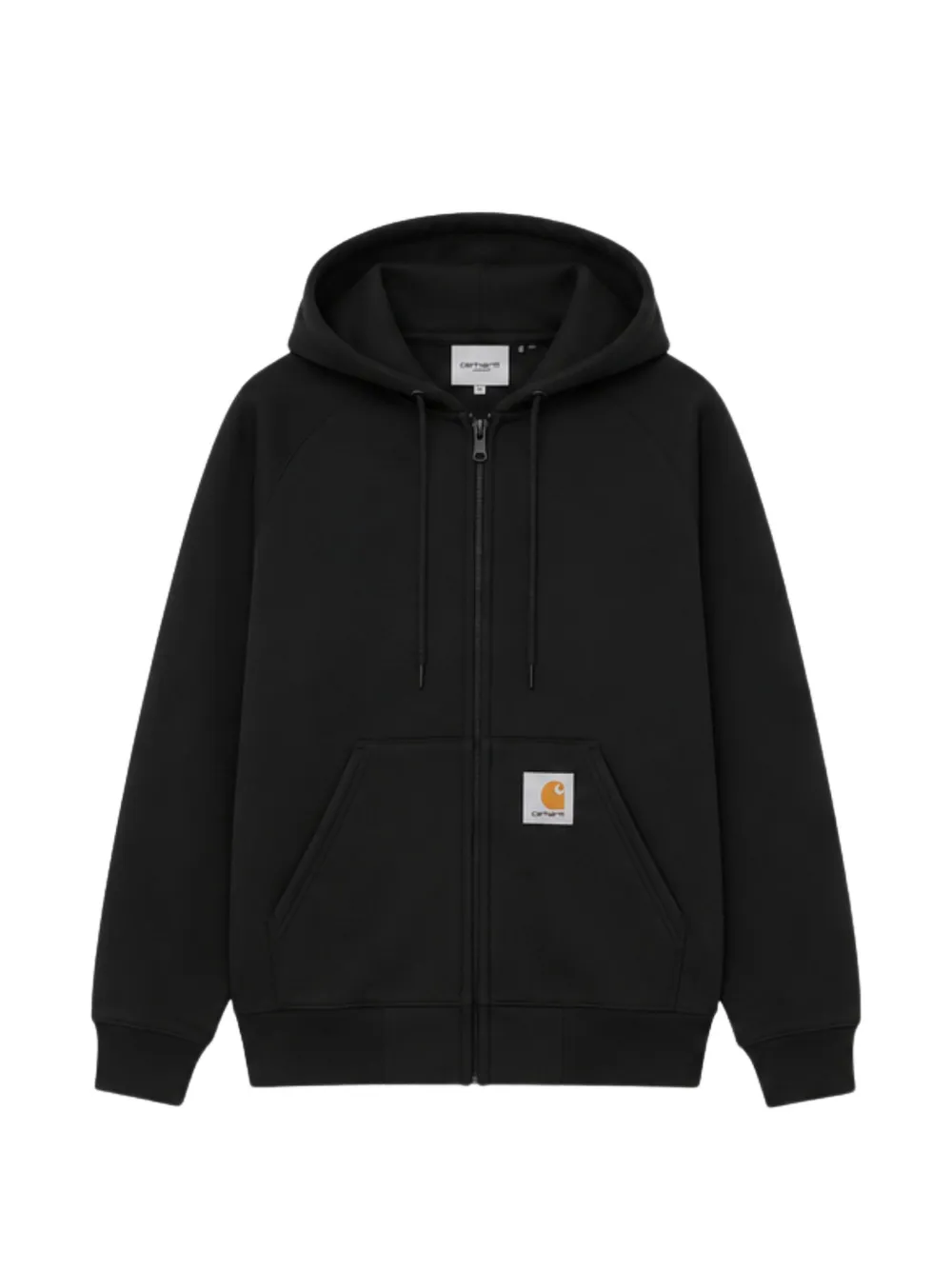 Carhartt Car-lux Logo-patch Zip-up Hoodie In Black