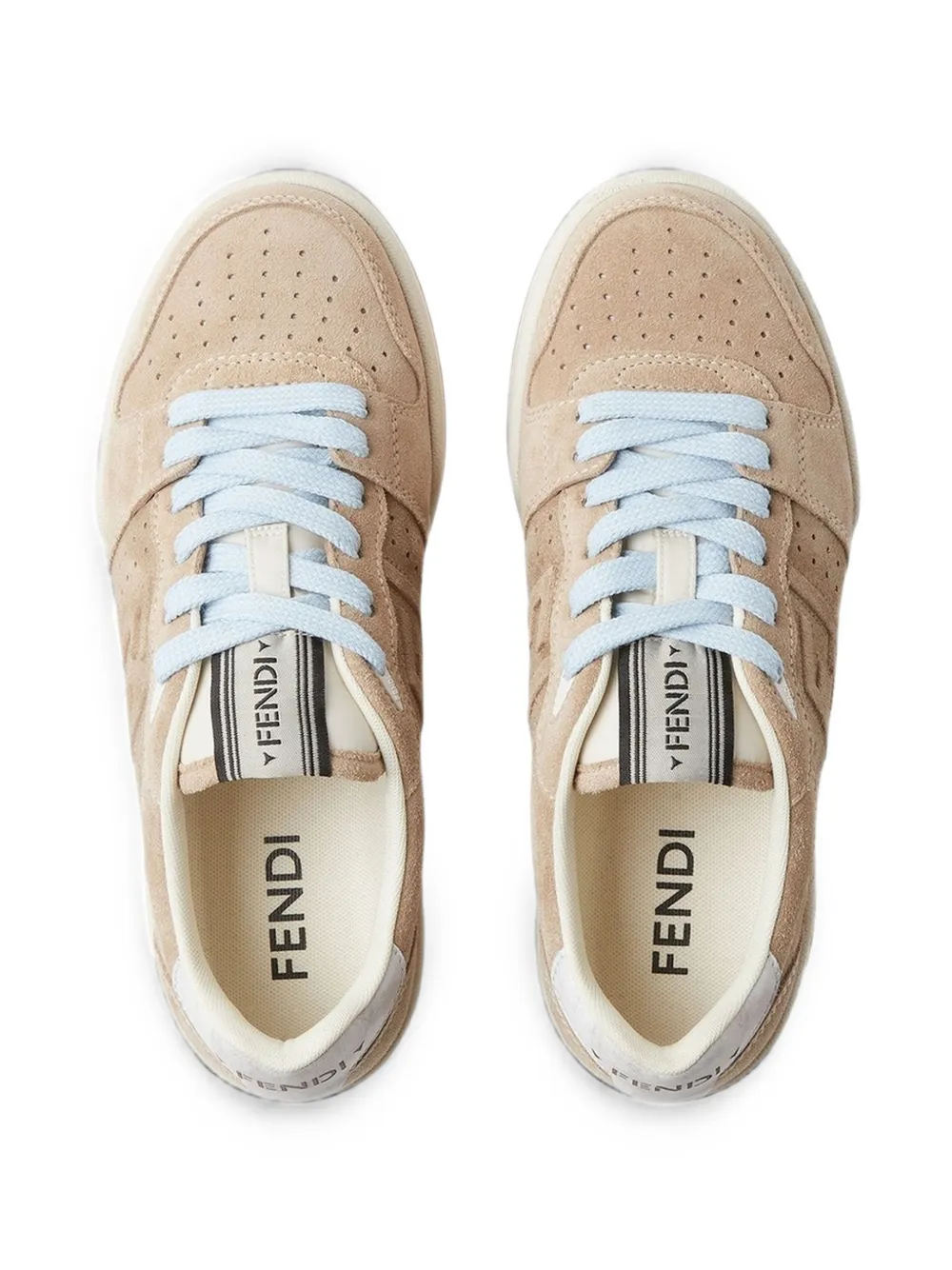 FENDI Match logo-patch sneakers Beige