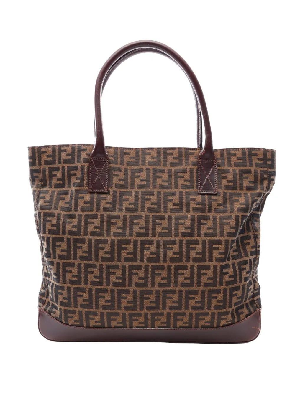 Pre-owned Fendi 2000-2010 Zucca Canvas Tote Bag In Brown